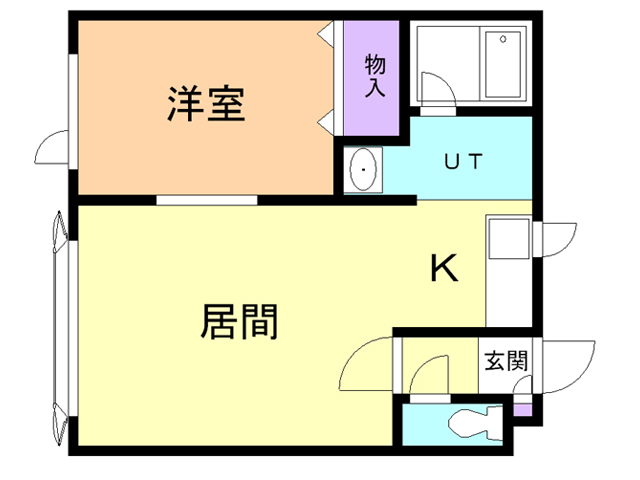 【苫小牧市柏木町のアパートの間取り】