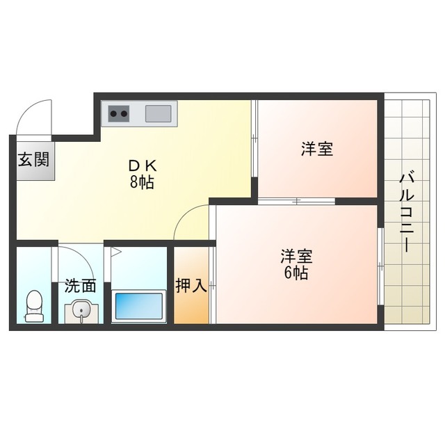 大阪市此花区春日出中のマンションの間取り