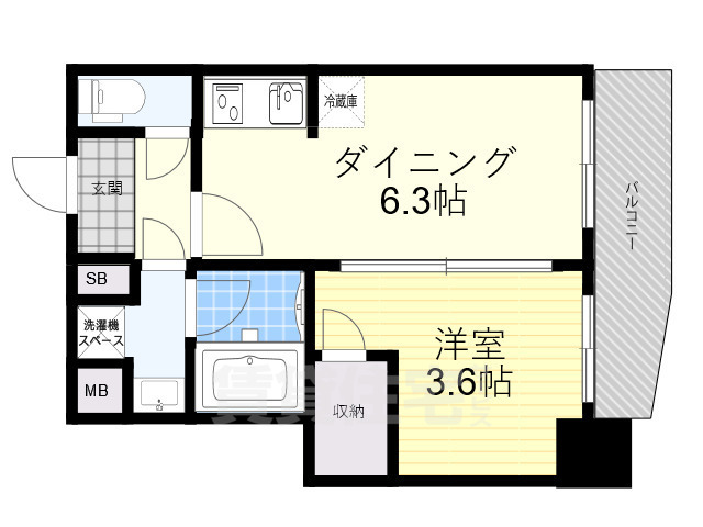 大阪市西区西本町のマンションの間取り