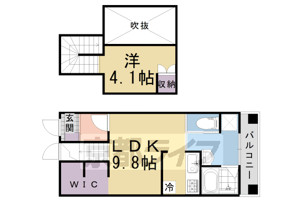 京都市下京区朱雀正会町のアパートの間取り