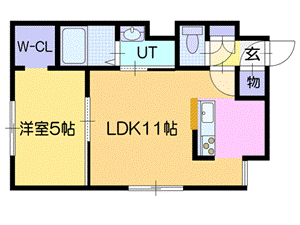 恵庭市島松寿町のアパートの間取り