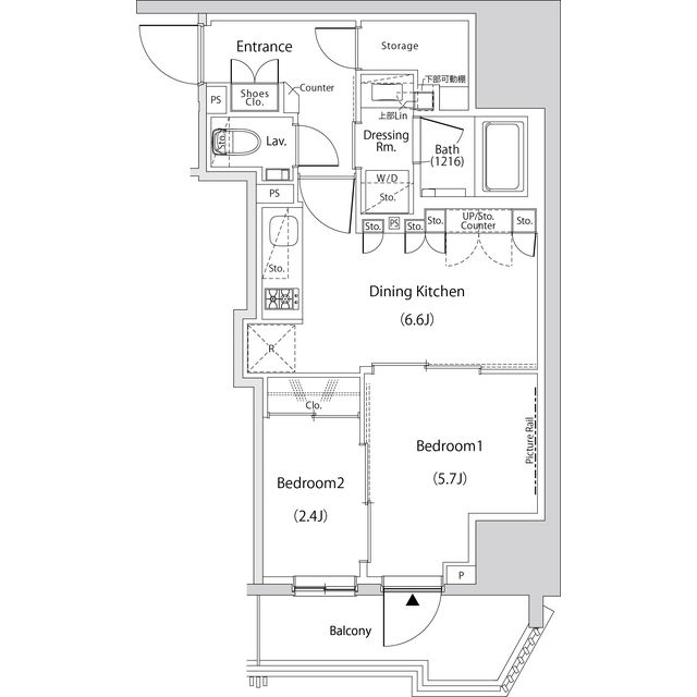 中野区本町のマンションの間取り