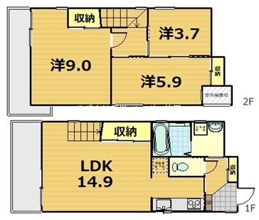 （仮称）桃山最上町　新築計画の間取り