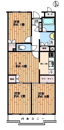 【川崎市幸区南加瀬のマンションの間取り】