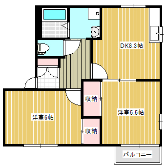 リバーサイドハイム B棟の間取り