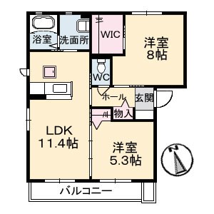 シャーメゾンマニエールII　Ａ棟の間取り