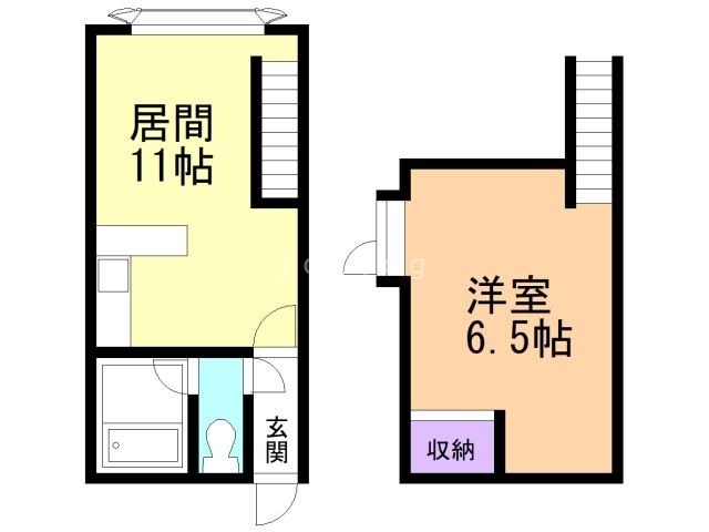 札幌市北区新琴似十二条のアパートの間取り