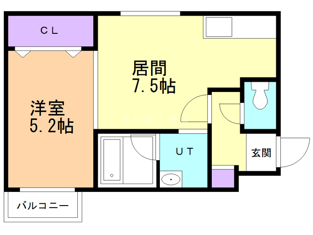 札幌市東区北二十六条東のマンションの間取り