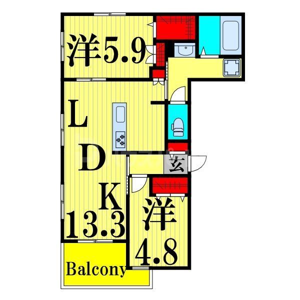 足立区日ノ出町のマンションの間取り