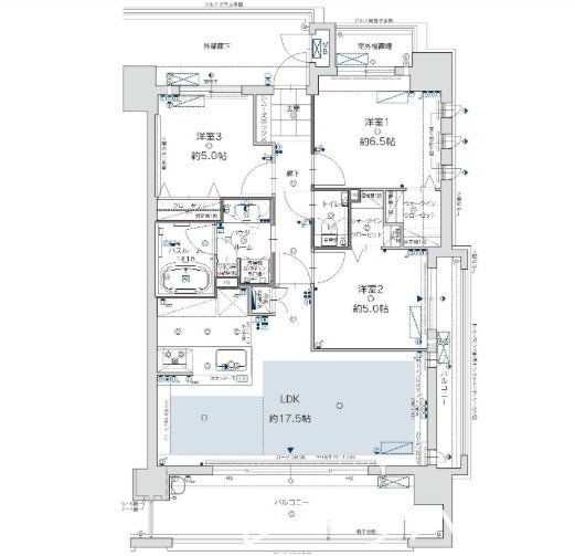 福岡市早良区百道のマンションの間取り