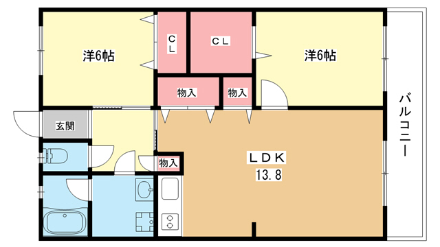 【豊中市新千里南町のマンションの間取り】