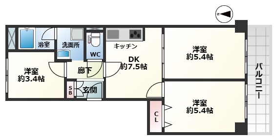 Uresidence緑地公園の間取り