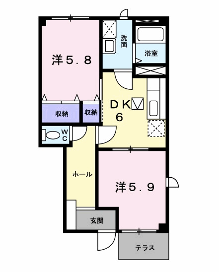 紫波町高水寺字古屋敷築24年の間取り