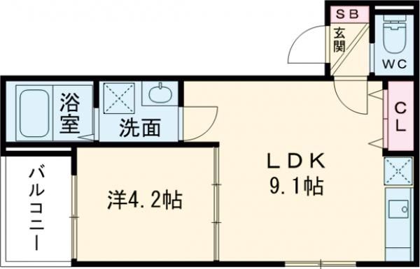 エスペランサ浅香山の間取り