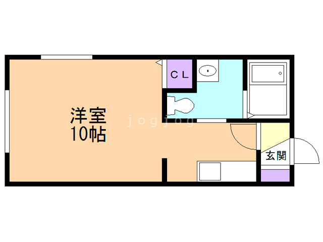 札幌市南区川沿五条のアパートの間取り