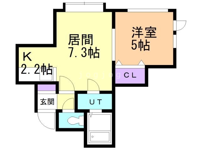 札幌市白石区平和通のアパートの間取り