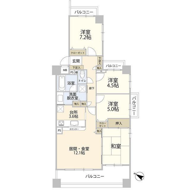 座間市ひばりが丘のマンションの間取り