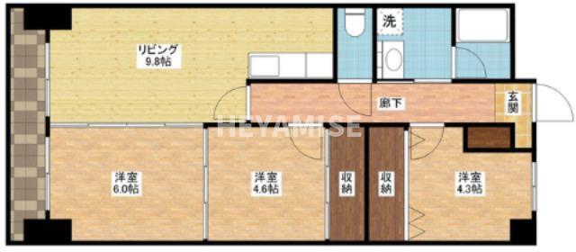 長崎市扇町のマンションの間取り