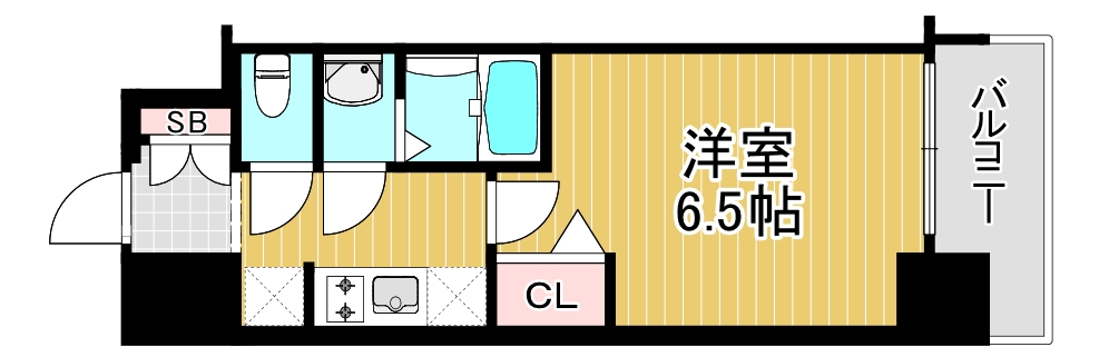 大阪市旭区大宮のマンションの間取り