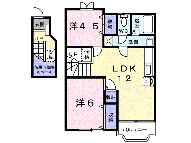 山陽小野田市須恵のアパートの間取り