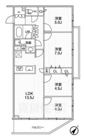 LIME RESIDENCE HIKIFUNEの間取り