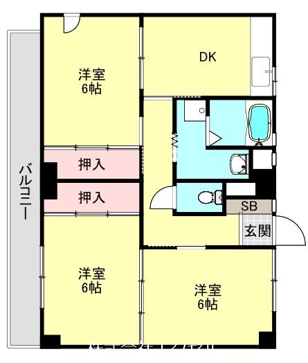 ＪＲ青梅線 西立川駅 徒歩25分 4階建 築59年の間取り写真