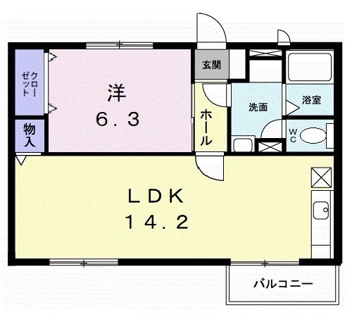 橋本市岸上のアパートの間取り