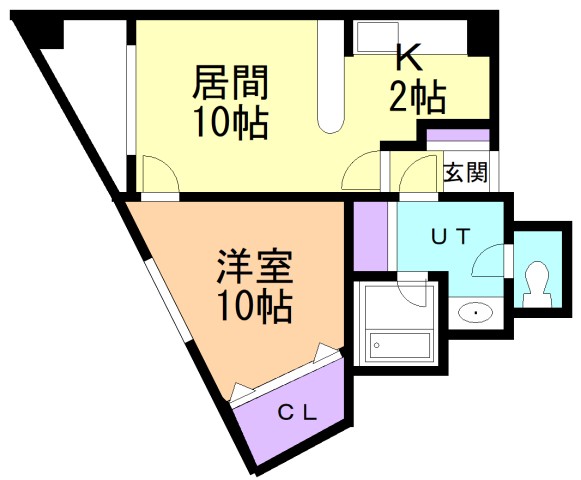 函館市谷地頭町のマンションの間取り