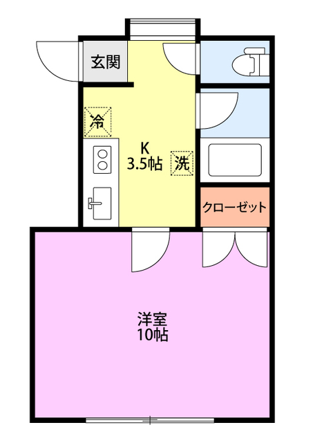 新潟市東区向陽のアパートの間取り