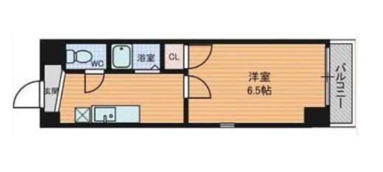 大阪市中央区船越町のマンションの間取り