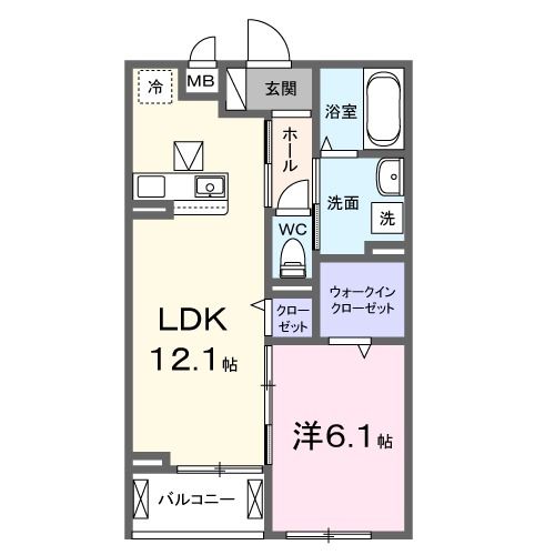 亀岡市篠町広田のアパートの間取り