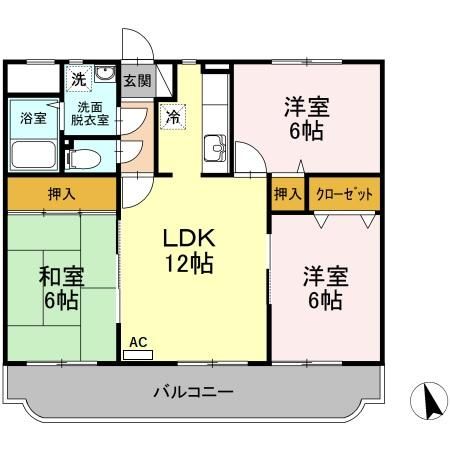 糟屋郡粕屋町長者原西のアパートの間取り