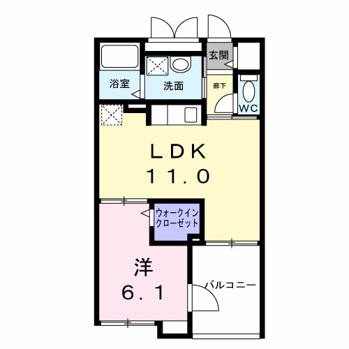 調布市西つつじケ丘のアパートの間取り