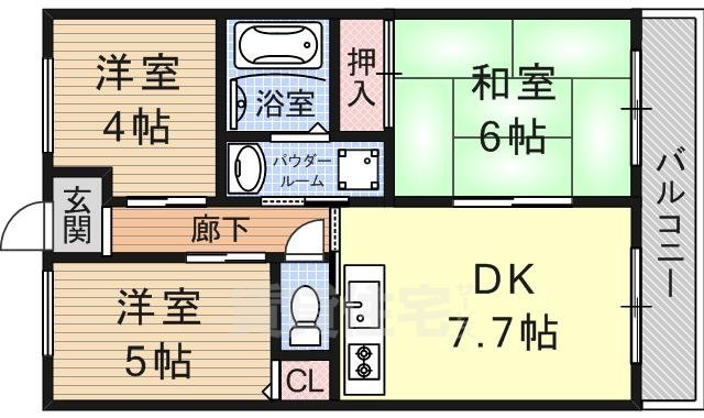 大津市湖城が丘のマンションの間取り