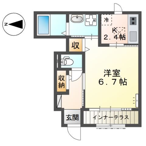 姫路市勝原区宮田のアパートの間取り