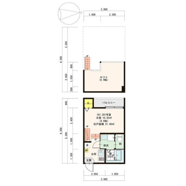 【福岡市城南区梅林のアパートの間取り】