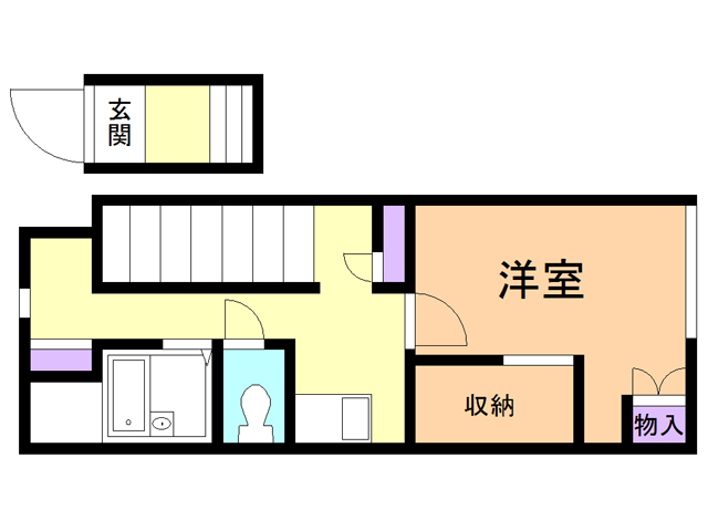 函館市青柳町のアパートの間取り