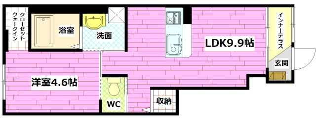 広島市安芸区中野東のアパートの間取り