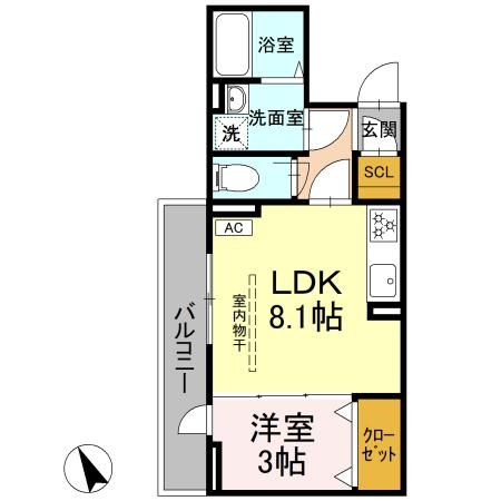 横浜市保土ケ谷区上星川のアパートの間取り