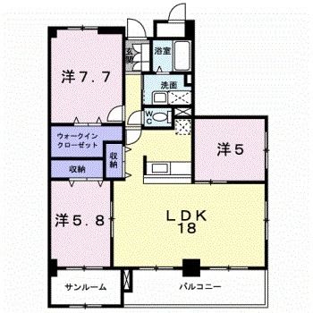 弘前市大字向外瀬のマンションの間取り