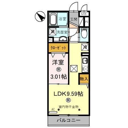 坂戸市関間のアパートの間取り