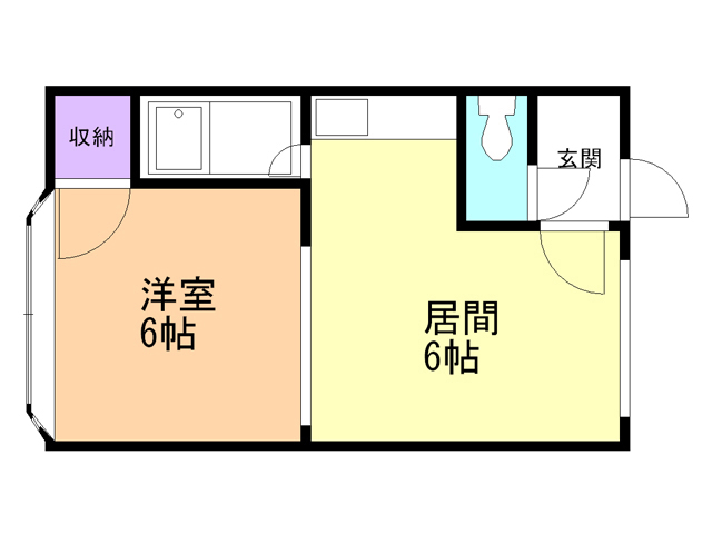 苫小牧市花園町のアパートの間取り