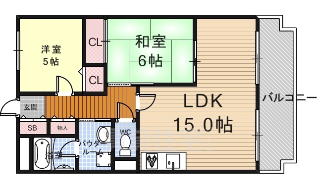 京都市南区上鳥羽勧進橋町のマンションの間取り