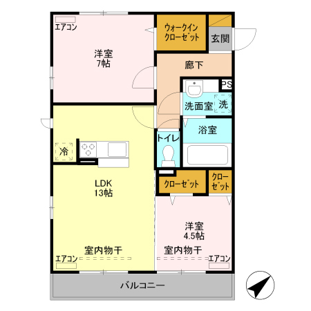 朝霞市北原　２ＬＤＫ☆フェリシアの間取り