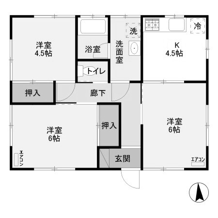 関戸戸建貸家の間取り