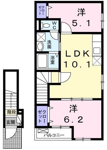 フォンテーヌ　Cの間取り