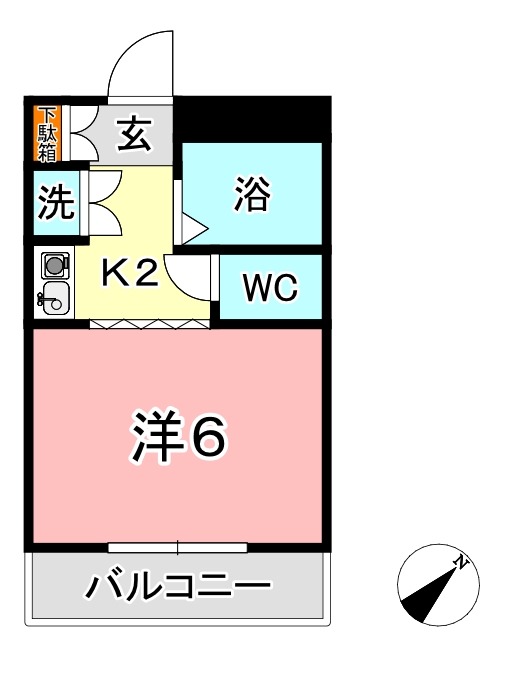 倉敷市中島のアパートの間取り