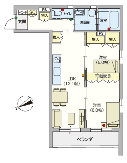 （シニア限定）AI・Grandir片瀬の間取り