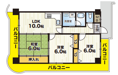 スカイロック羽衣の間取り