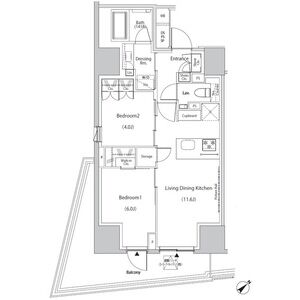 新宿区市谷田町のマンションの間取り